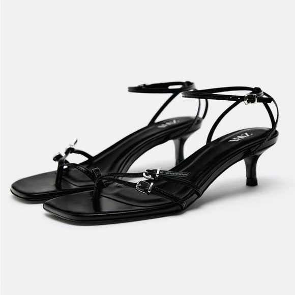 Zara Heeled Leather Sandals US 8 - Picture 3 of 7